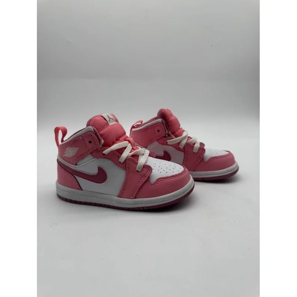 Jordan 1 Mid Dia de San Valentin Pink White Toddler 8c DQ8425-616 Sneakers